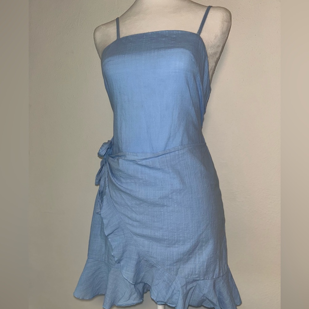 SHEIN Light Blue Backless Dress